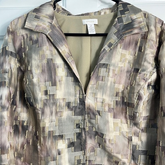 Chico’s Petra Jacquard Patchwork Blazer Size 2 - Picture 8 of 11